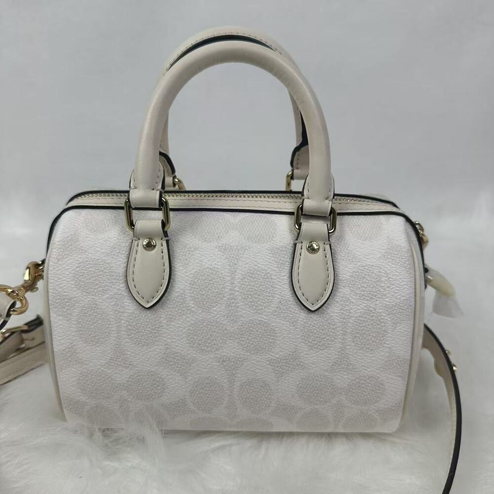 Coach Mini Rowan Crossbody In Signature Canvas In Gold/Chalk CW329 NWT - Picture 4 of 10